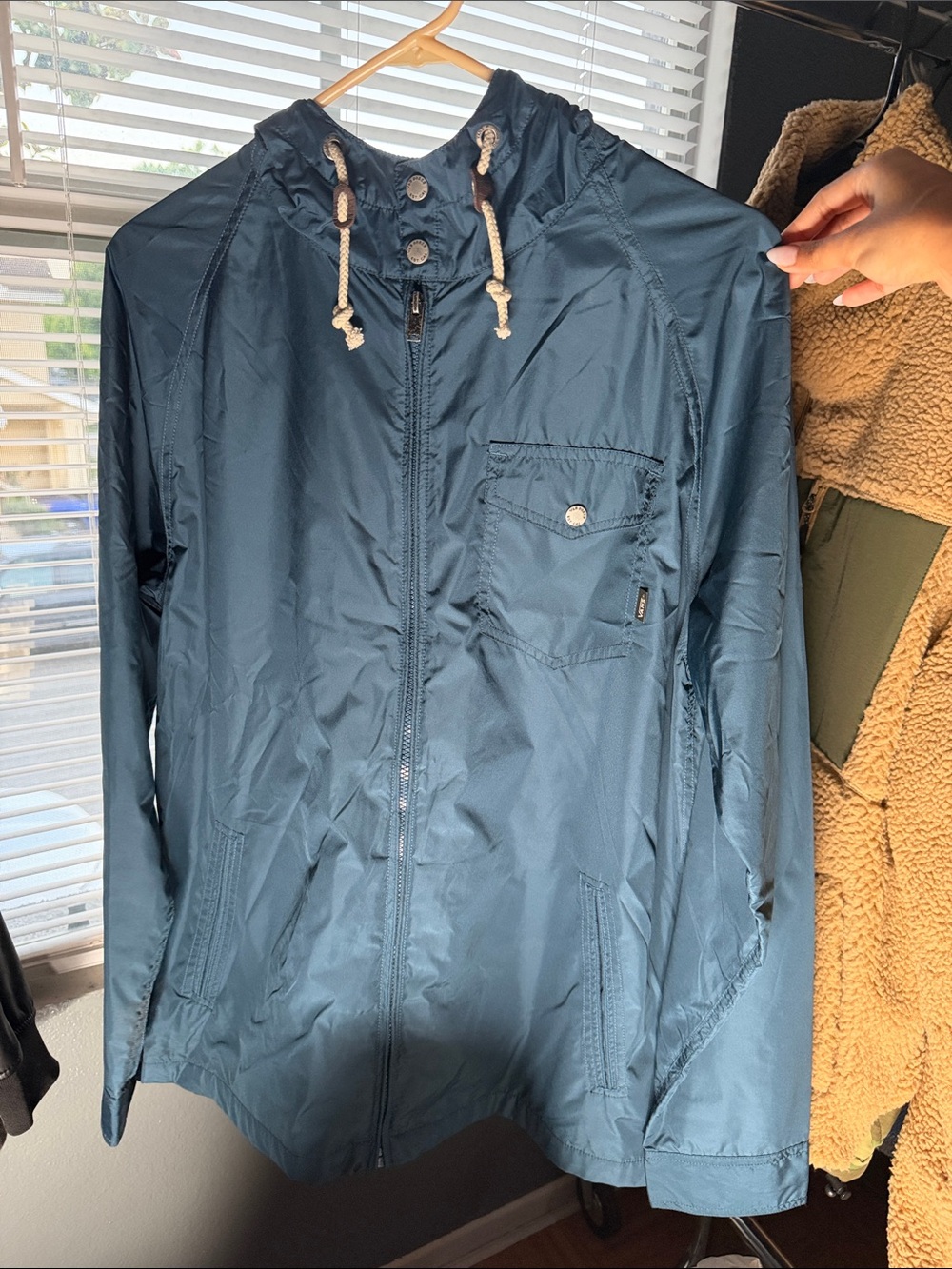 Vans Off The Wall Navy Blue Hooded Windbreaker Jacket